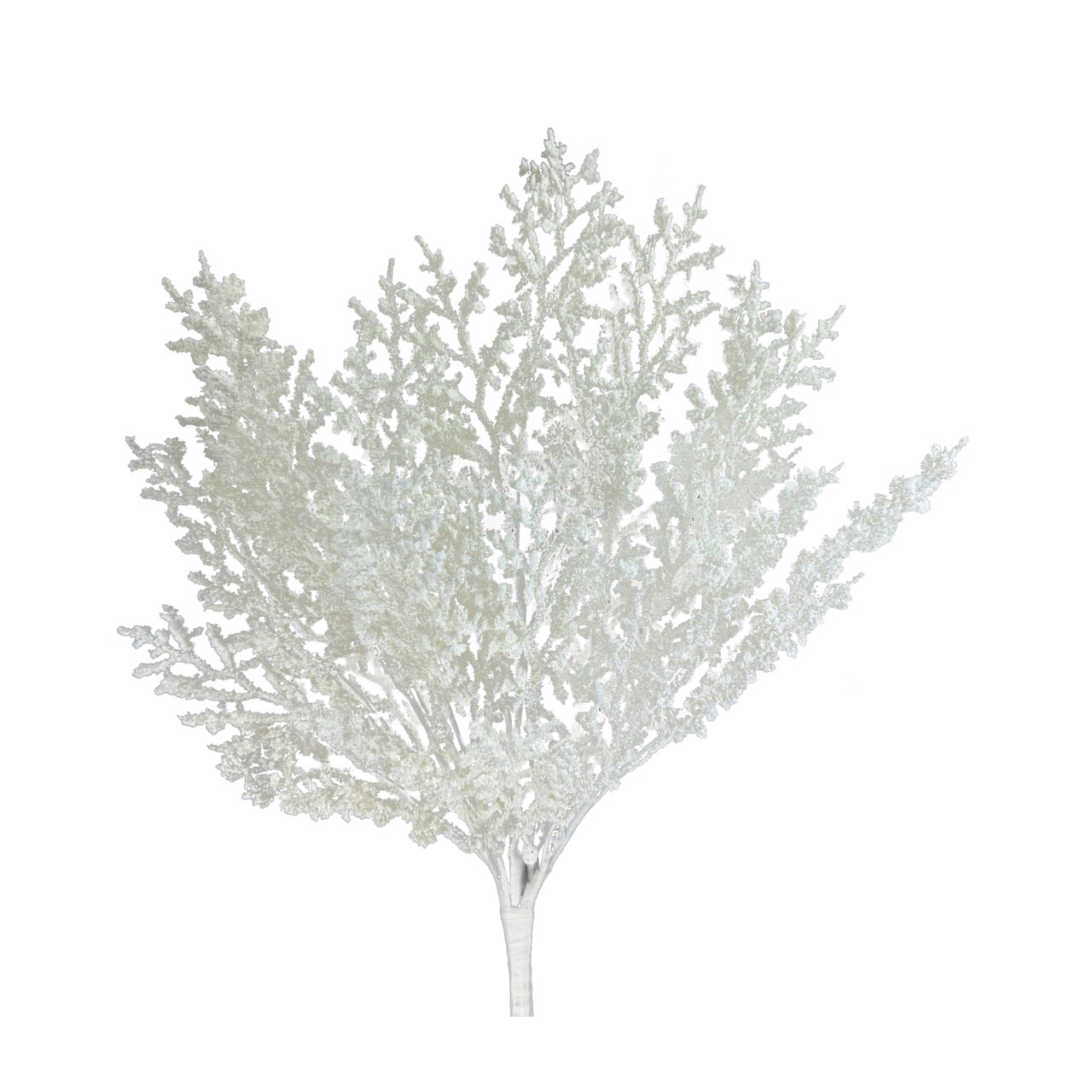 22"H White Glitter Cedar Bush – Artificial Winter Greenery for Christmas Designs-86136WT